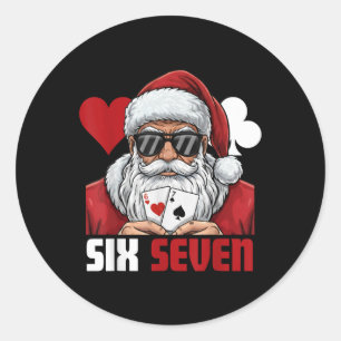 Adesivo Papai Noel Engraçado Diz Seis Sete Poker Natal 67