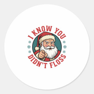 Adesivo Papai Noel Engraçado Não Usou Fio Dental Dentista