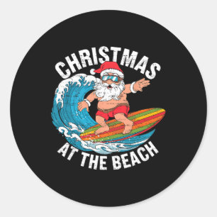 Adesivo Papai Noel engraçado surfando Natal em julho Xmas