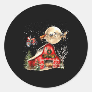 Adesivo Papai Noel engraçado Trator Vacas Fazenda Agricult