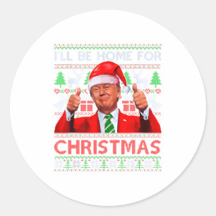 Adesivo Papai Noel Engraçado Trump Estarei Em Casa No Nata