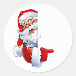 Adesivo Papai Noel Espiando – Clipart Festivo de Natal par