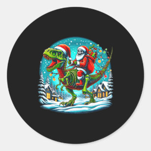 Adesivo Papai Noel Esqueleto Montando Dinossauro T Rex Nat