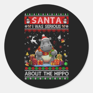 Adesivo Papai Noel Eu Estava Falando Sério Sobre o Hipopót