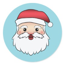 Papai Noel Feliz de Desenho Animado de Cabeça Azul