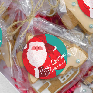 Adesivo Papai Noel férias de Natal doce presente lata