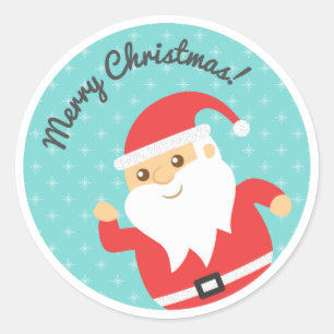 Adesivo Papai Noel Fofo Alegre e Feliz Natal