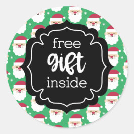 Adesivo Papai noel Gratuito de Presente de Natal Dentro