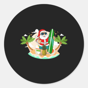 Adesivo Papai Noel havaiano de surfe ou Natal na praia de