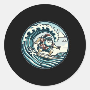Adesivo Papai Noel Havaiano Surfando Natal Aloha Trópico