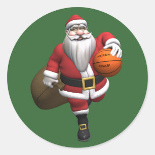 Adesivo Papai Noel Jogador de Basquete