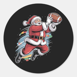 Adesivo Papai Noel Jogando Futebol Americano Natal