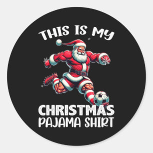 Adesivo Papai Noel Jogando Futebol Srt, Este É Meu Pijama