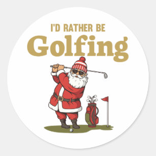 Adesivo Papai Noel Jogando Golfe