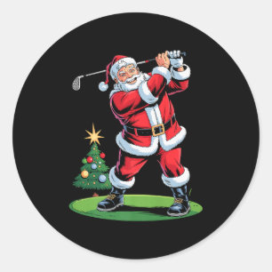 Adesivo Papai Noel Jogando Golfe Roupa de Natal Divertida