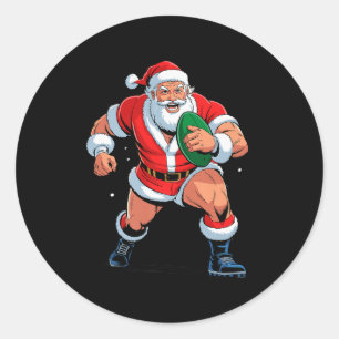 Adesivo Papai Noel Jogando Rugby Férias Engraçadas Natal X