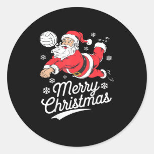 Adesivo Papai Noel Jogando Volei de Natal Pijama Legal Esp