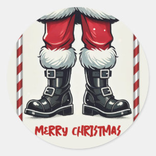 Adesivo Papai Noel Legal de Botas Pretas Festa de Natal