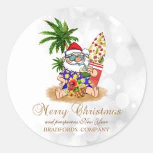 Adesivo Papai Noel legal,Palmeira,Desfoque de praia