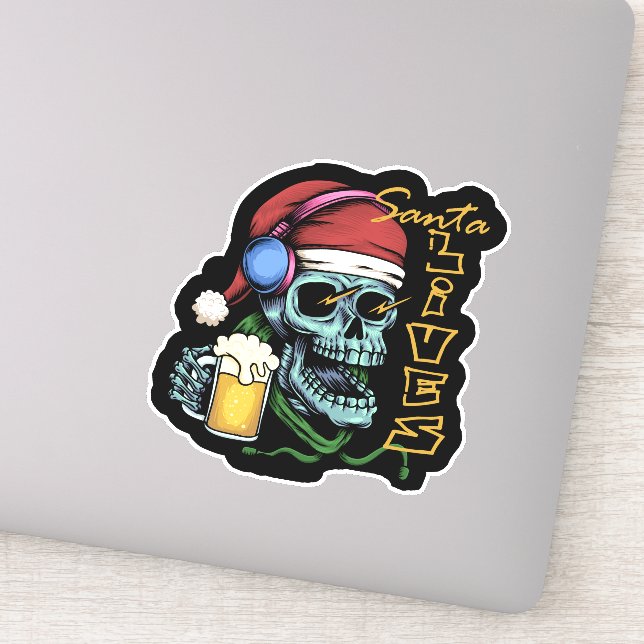 Adesivo Papai noel Lives Skull ID857 (Detalhe)