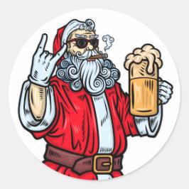 Adesivo Papai Noel Mau, Rocha, Cerveja e Charuto
