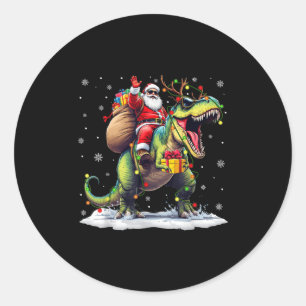 Adesivo Papai Noel Montado em Dinossauro T Rex Natal Menin