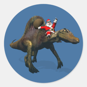Adesivo Papai Noel montado em Espinossauro