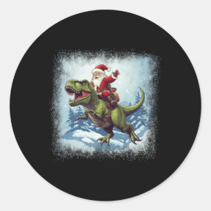 Adesivo Papai Noel Montado Em Um Dinossauro T-rex Natal Di