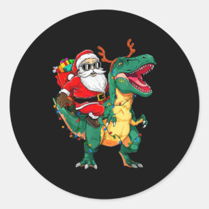 Adesivo Papai Noel Montando Dinossauro T Rex Natal Diverti