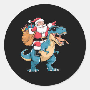 Adesivo Papai Noel Montando Dinossauro T Rex Natal Meninos