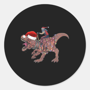 Adesivo Papai Noel Montando Dinossauro T Rex Natal Meninos