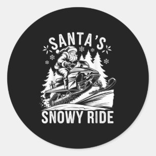 Adesivo Papai Noel Moto de Neve Andando Motoneve Natal