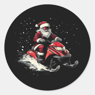 Adesivo Papai Noel Moto de Neve Trenó Motorizado Natal Eng
