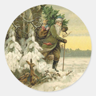 Adesivo Papai Noel Natal Vitoriano Árvore de Férias 