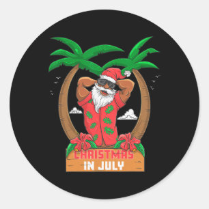 Adesivo Papai Noel Negro Aproveitando a Praia Havaí Feliz 