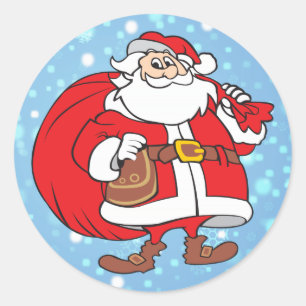 Adesivo Papai noel nevado e seu saco grande dos presentes