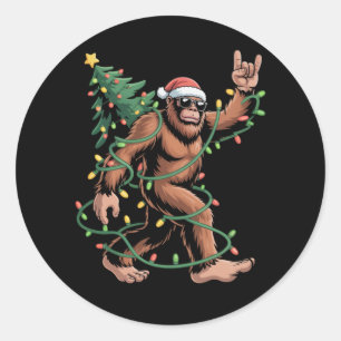 Adesivo Papai Noel Pé Grande Árvore de Natal Sasquatch Nat