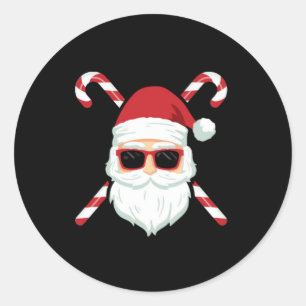 Adesivo Papai Noel Personalizado com Bengalas Cruzadas Nat
