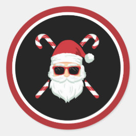 Adesivo Papai Noel Personalizado com Bengalas de Cruz Nata