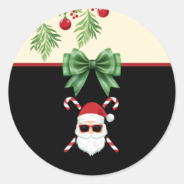 Adesivo Papai Noel Personalizado com Bengalas de Cruz Nata