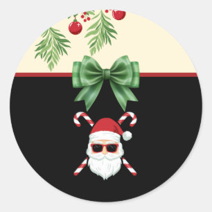 Adesivo Papai Noel Personalizado com Bengalas de Cruz Nata