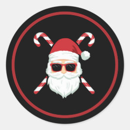 Adesivo Papai Noel Personalizado com Bengalas de Cruz Nata