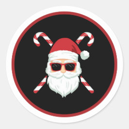 Adesivo Papai Noel Personalizado com Bengalas de Cruz Nata