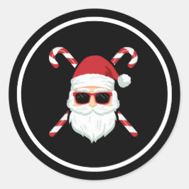 Adesivo Papai Noel Personalizado com Bengalas de Cruz Nata