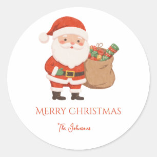 Adesivo Papai Noel personalizado e saco de presente