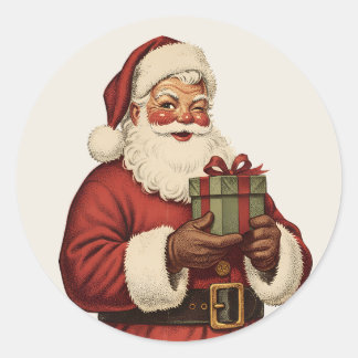 Adesivo Papai Noel Piscando Vintage Natal Retro