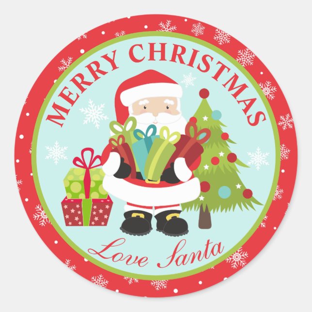 Adesivo Papai Noel Presentes Feliz Natal (Frente)