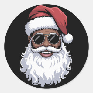 Adesivo Papai Noel Preto Xmas Papai Noel Afro Americano Ne
