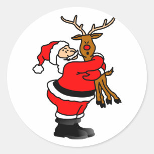 Adesivo Papai noel que abraça a rena