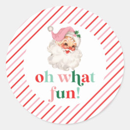 Adesivo Papai Noel Rosa Retro Que Diversão